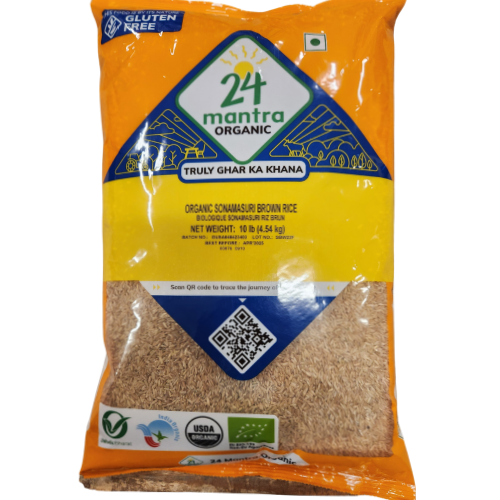 24 Mantra Organic Brown Sona Masuri 10 Lb.