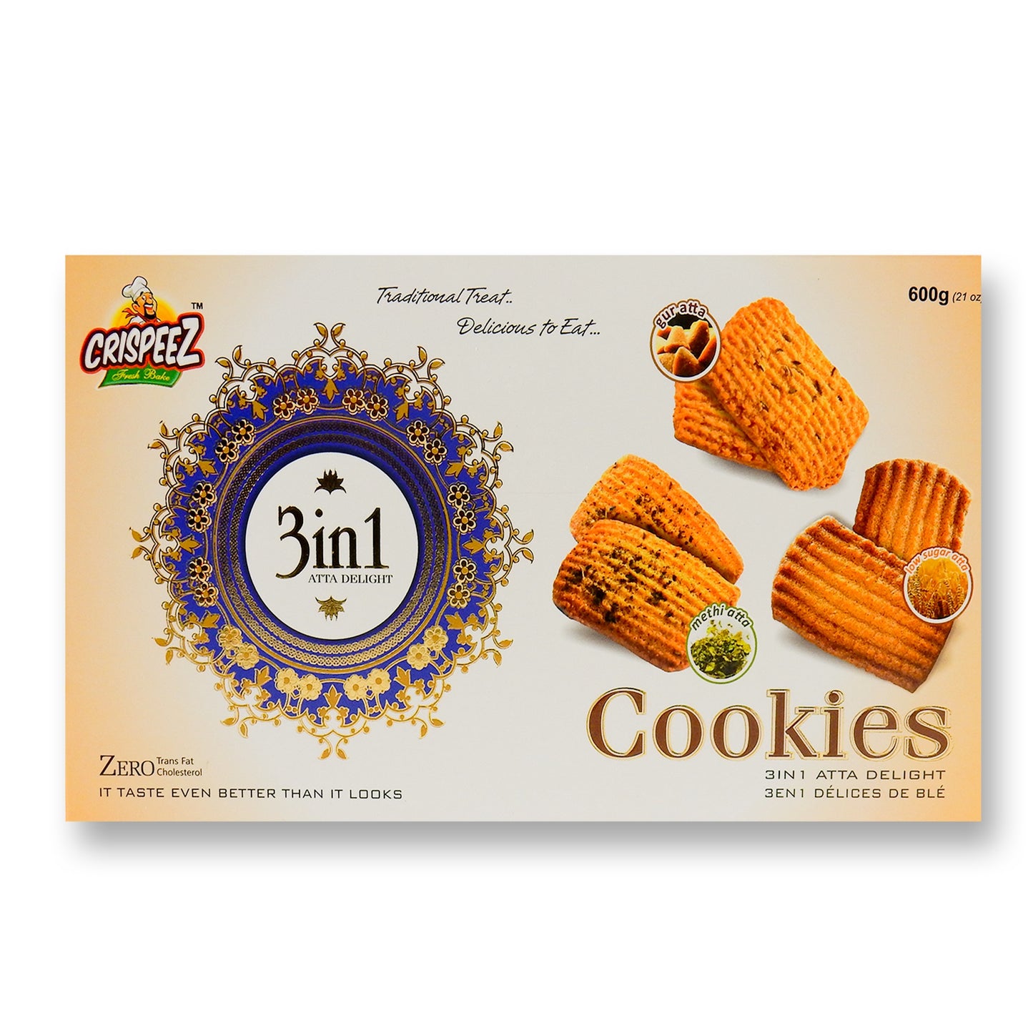 Crispeez 3 in 1 Cookies 600 Gm.