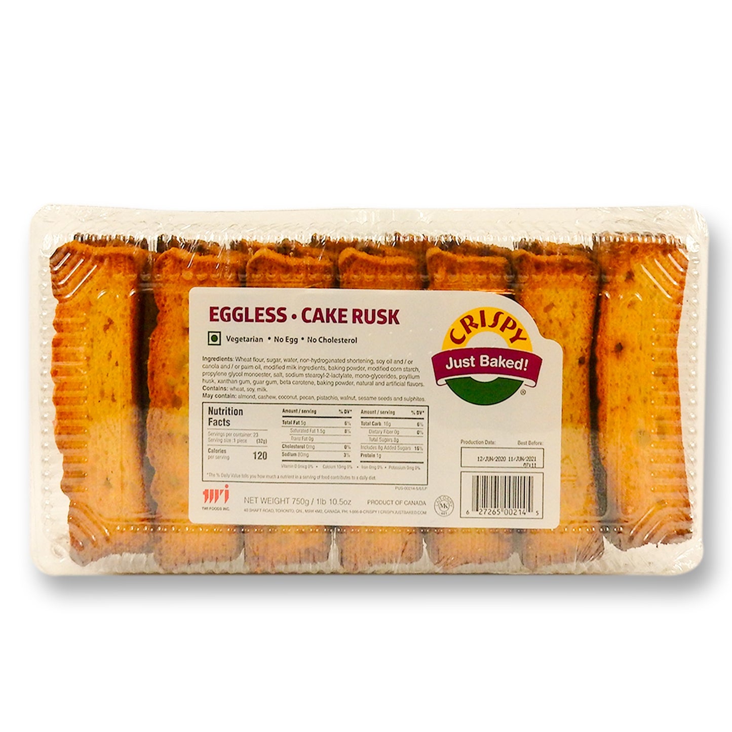 Crispy Eggless Cake Rusk 10.5 Oz.