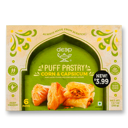 Deep Corn & Capsicum Puff  Pastry -  6 Pc.