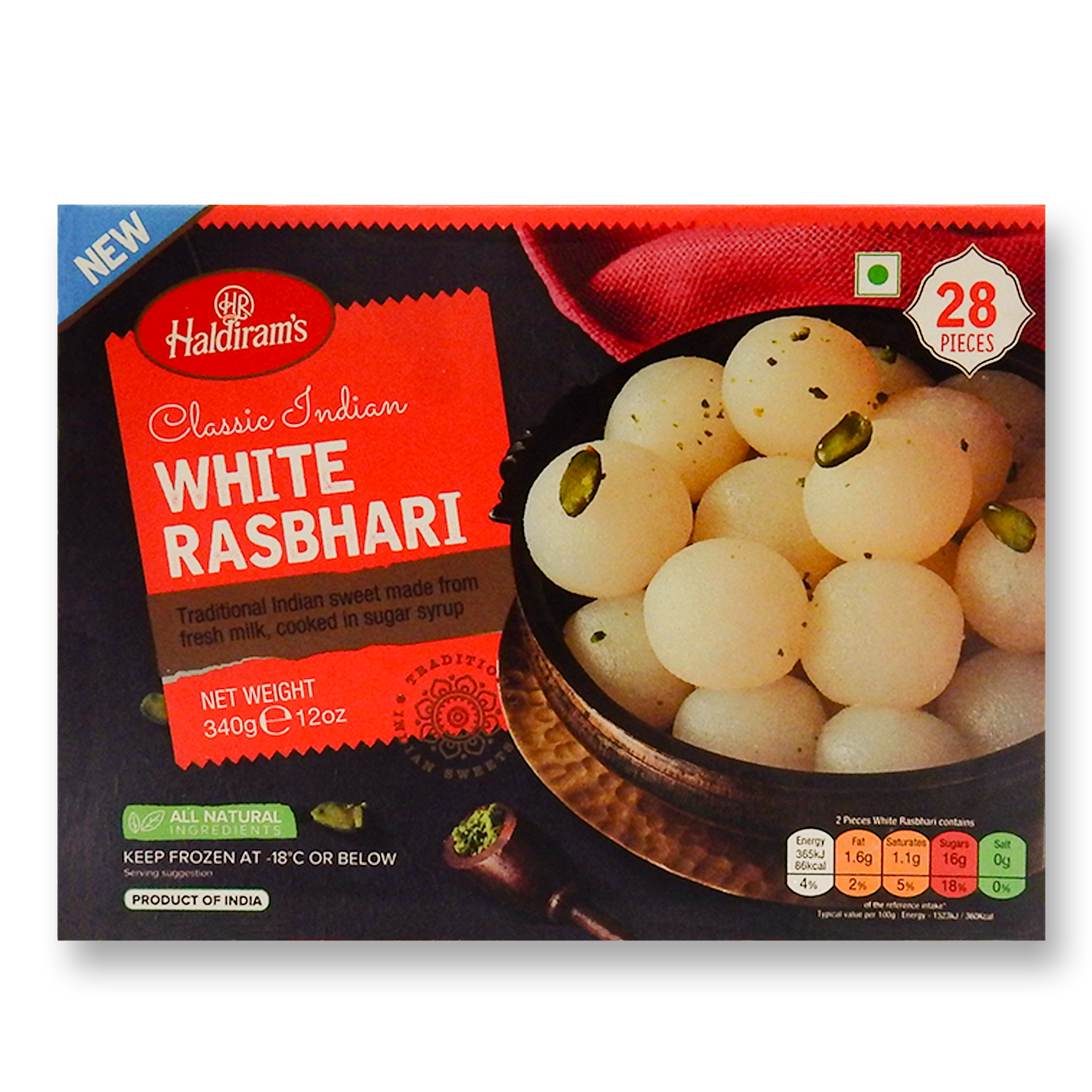 Haldiram White Rasbhari (Frozen) 340 Gm.