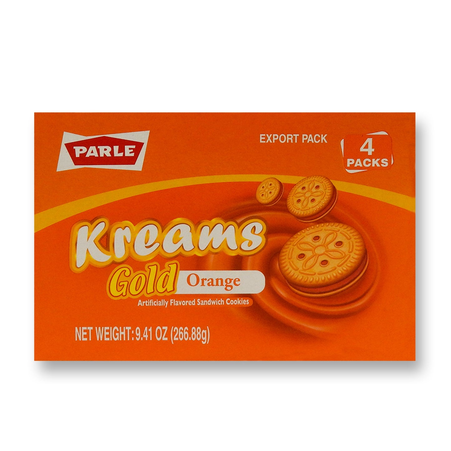 Parle Kream Gold Orange Biscuits 266 Gm.