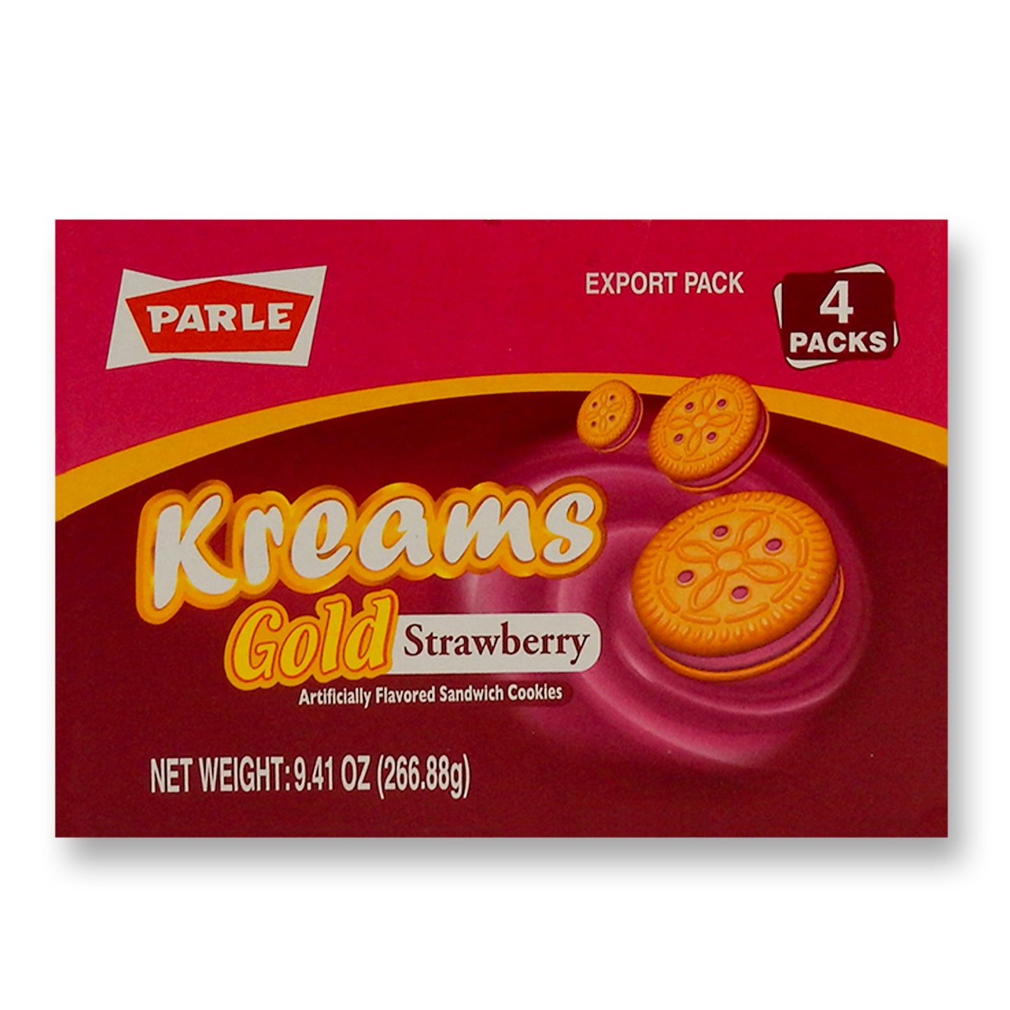 Parle Kream Gold Strawberry Biscuits 266 Gm.