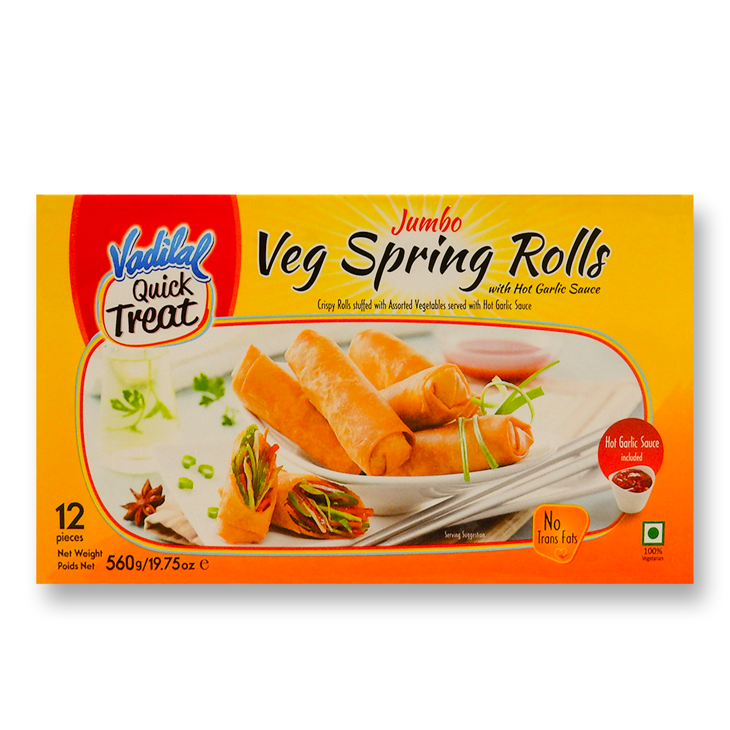 Vadilal Veg. Spring Roll (12 pc.) - 560 Gm.