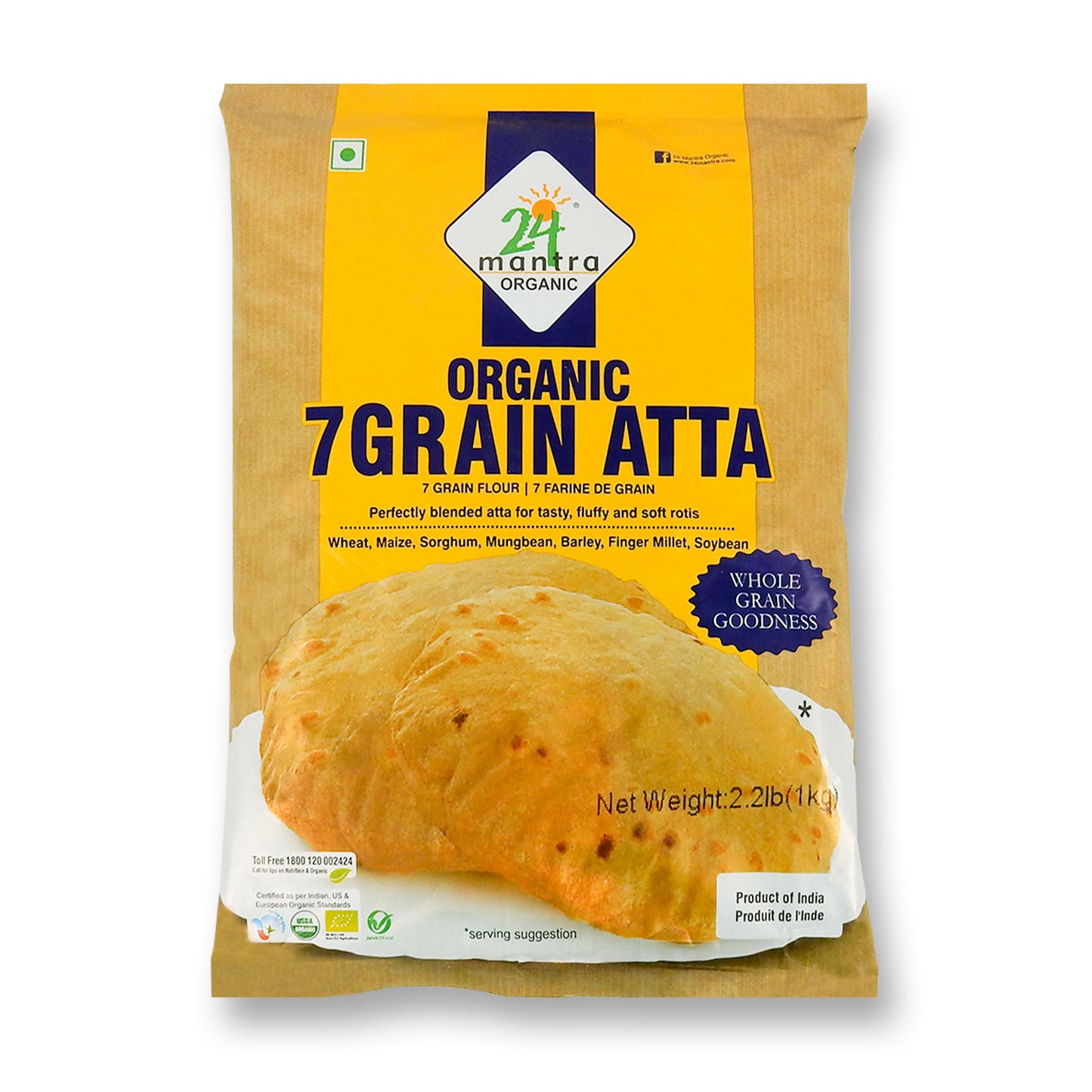 24 Mantra Organic 7 Grain  Atta 2 Lb.