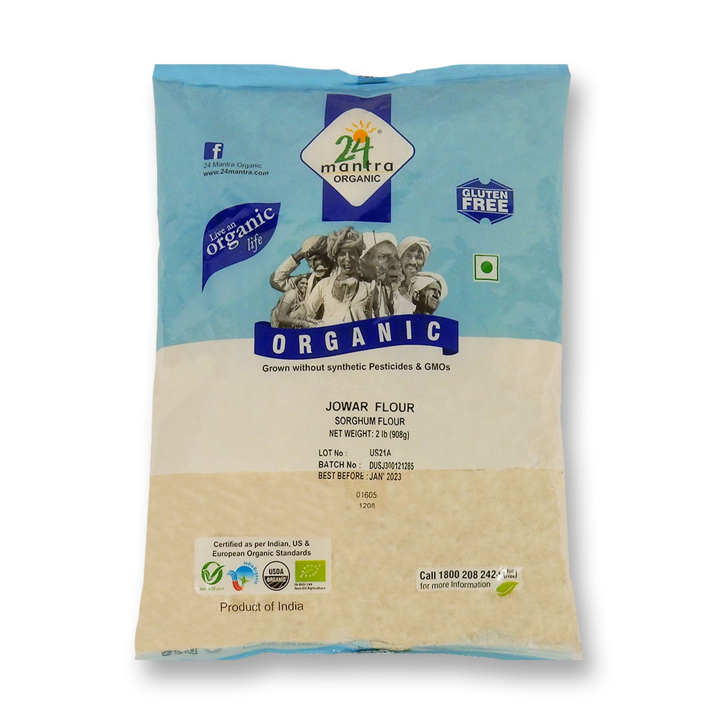 24 Mantra Organic Jowar Flour 2 Lb.