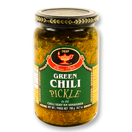 Deep Green Chilli Pickle 10 Oz.